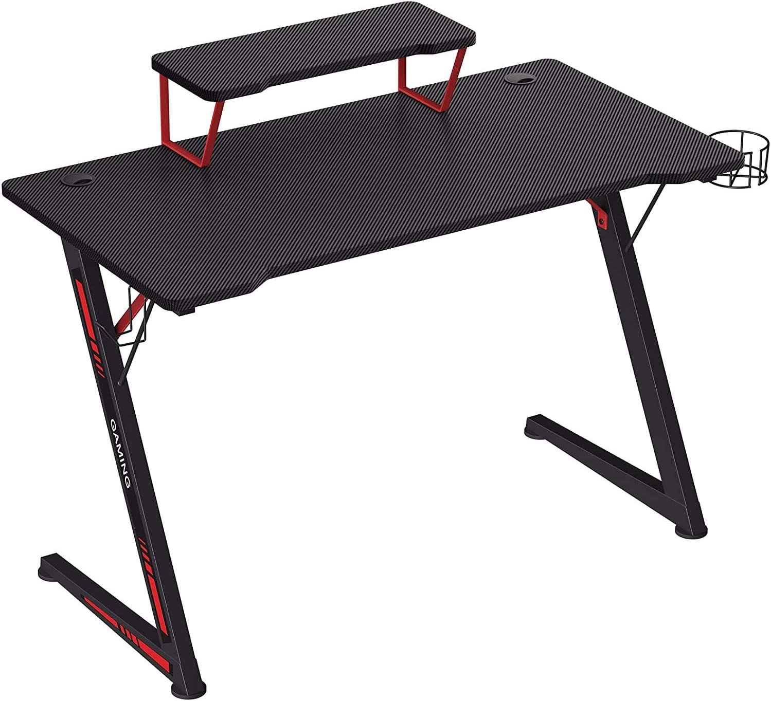 

Bedroom Furniture,Gaming Desk, Computer Desk, with Monitor Stand, Cup Holder, Headphone Hook, Multifunctional