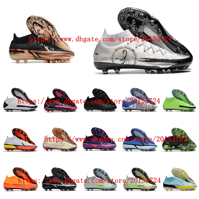 

2023 Mens soccer shoes Phantom GT Elite Dynamic Fit AG-PRO cleats high ankle football boots Gold Black size 39-45 EUR, As picture 14