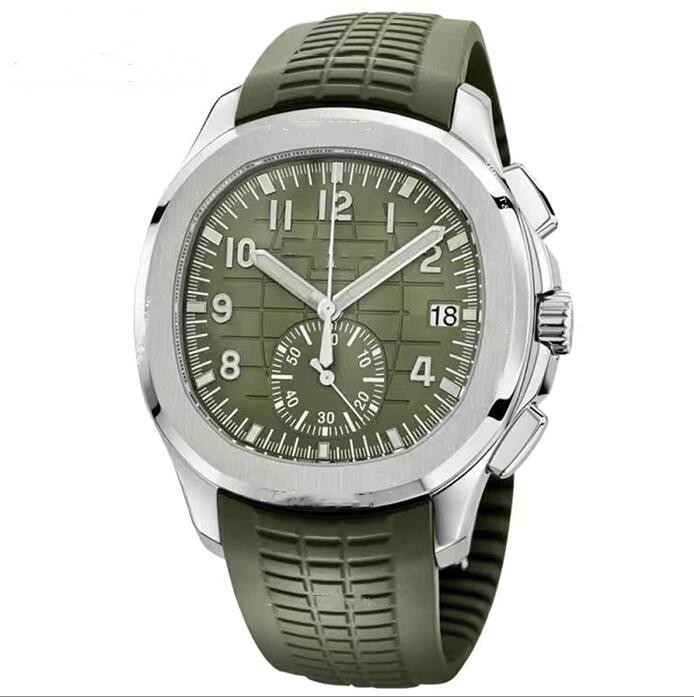 

Top selling watch fashion High Quality Automatic Watch 40mm green 5164 Aquanaut Travel Time Movement Mechanical Transparent Mens Rubber Wristwatches Watches, Cus11