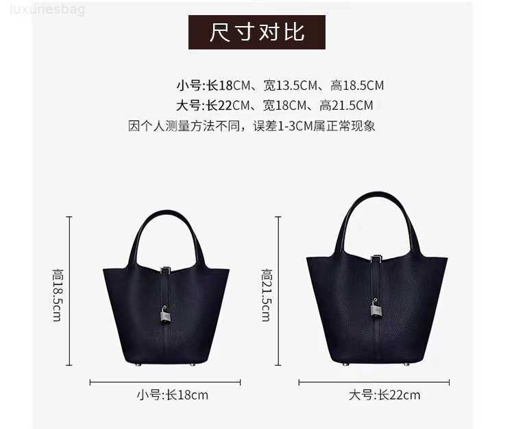 

Designer Luxury Bag Style Vegetable Basket Bucket Leather Portable Shoulder Messenger BagXDNL89GS Picotin, White8