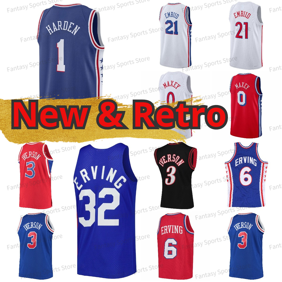 

Harden Tyrese Maxey Joel Embiid Basketball Jersey Allen Iverson Julius Erving 22 23 White Retro Shirt Blue Jerseys 21 0 1 3 Youth Boys, Men7