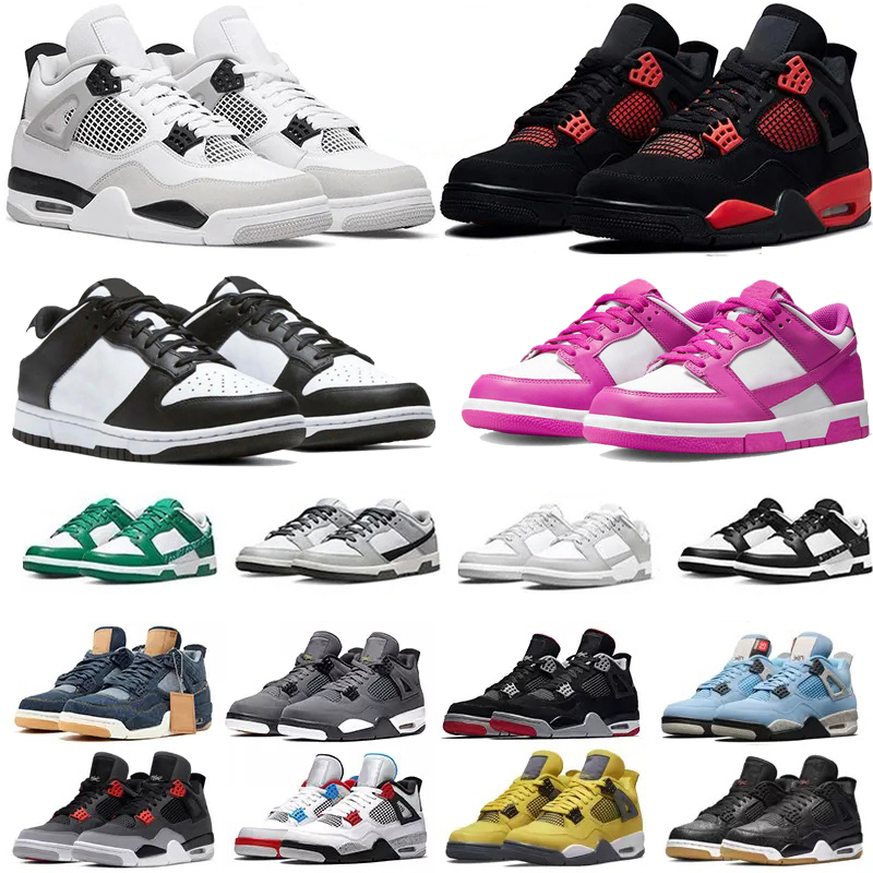 

Sports shoes 4s sneakers j4 basketball shoes dunks panda Red Thunder Infrared Black Cat Bred University Blue Sail Cool Grey Deep Sea Black Shimmer Mens Trainers, 006