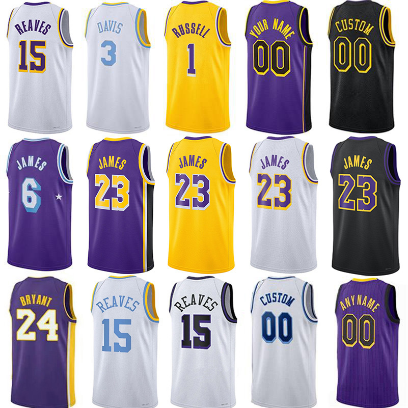 Custom Basketball Jerseys Lakerr 6 James Anthony 3 Davis Austin Reaves Angelo Russell Jarred Vanderbilt Rui Hachimura Gabe Vincent Cam Reddish City Bryant Jersey 