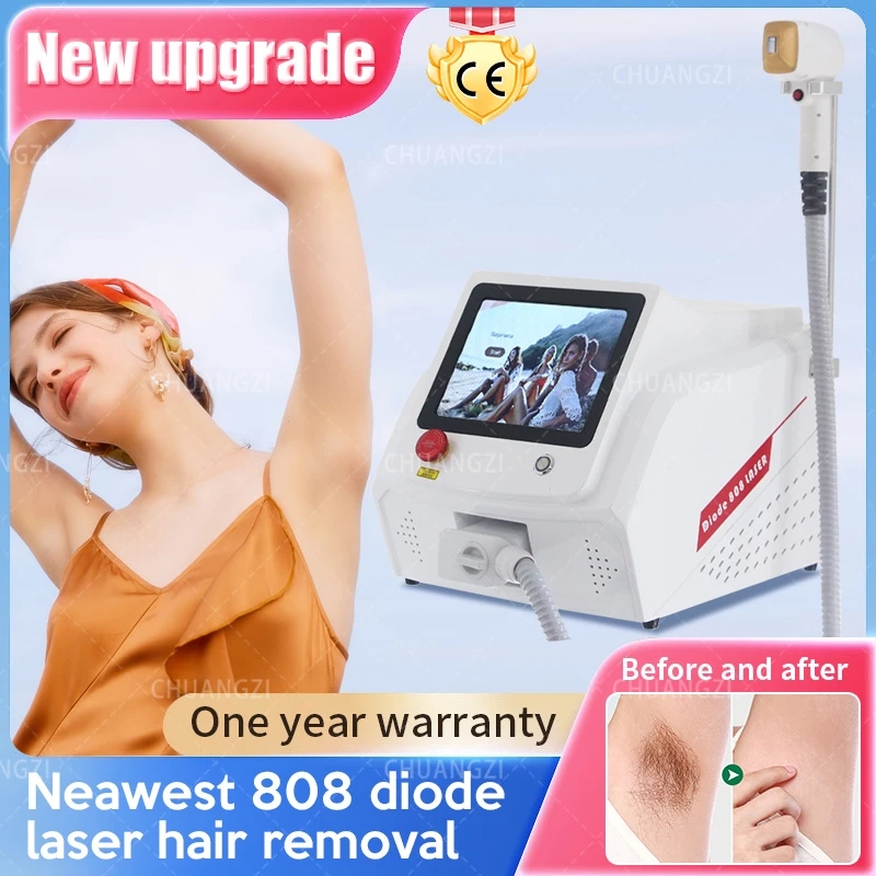 

808 Diode Laser RF 3 Wavelengths Hair Removal Machine Painless Ice Hair Removal Laser Whitening Cooling Head 2000W
