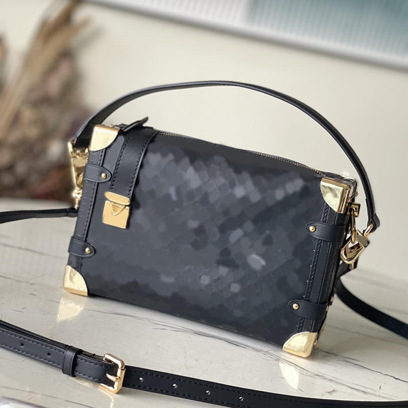 

SoftTrunk Bags Original Quality High-End Fashion Canvas Leather designer shoulder bag Casual M21709 Handbags Cross body Hasp Pocket With Box B305 BAG0001, Side trunk