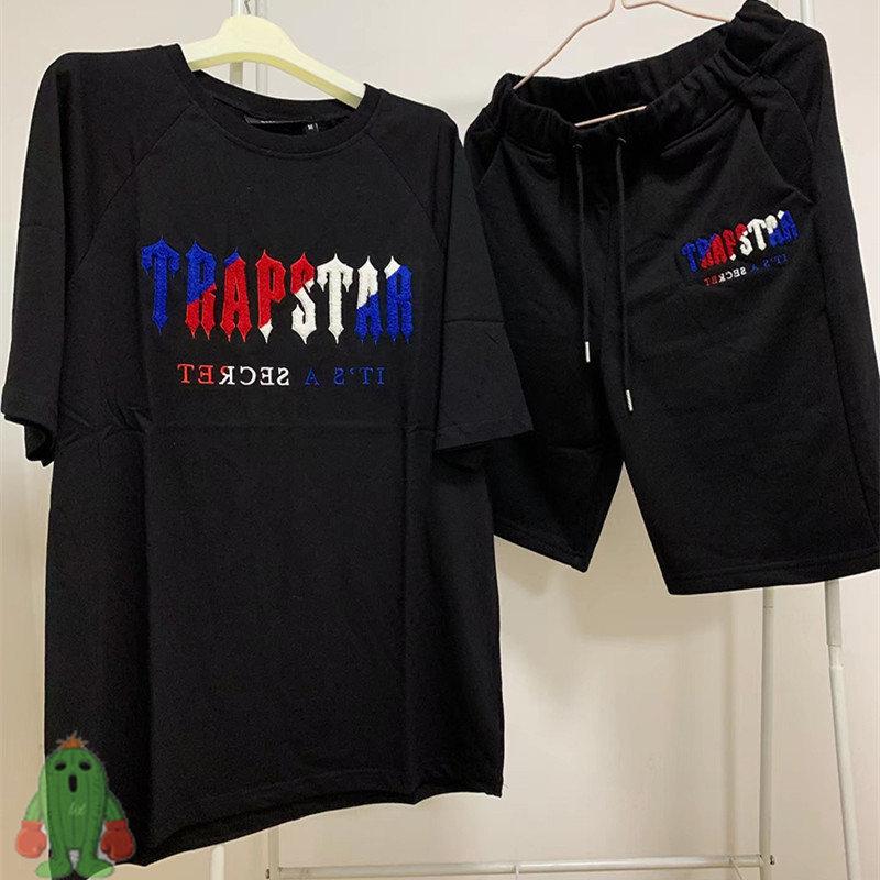 High Quality Embroidery Logo Trapstar T Shirts Red Blue White Short Sleeve Men Clothing Couple Summer T Shirt-image-856191278