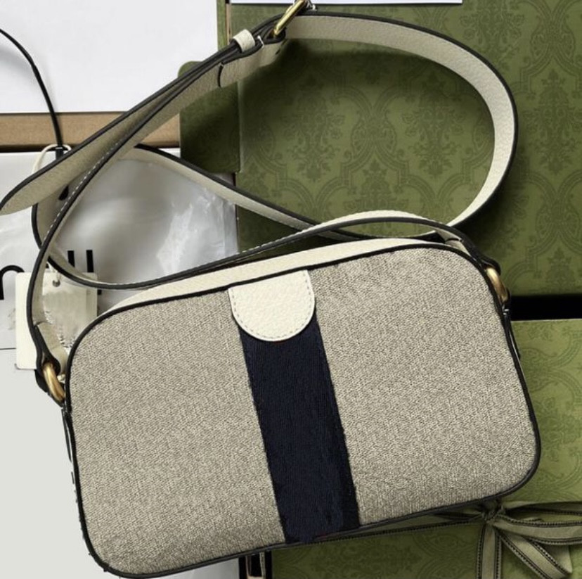 

Genuine Leather Cross Body Bags Coated Canvas Camera Crossbody Bag, As photo