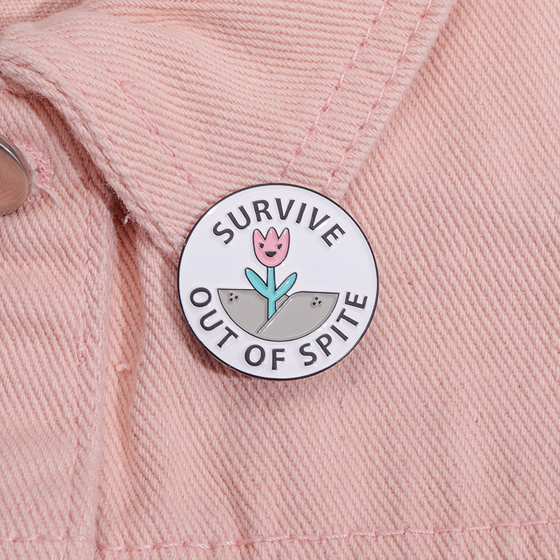 

survive out of spite brooch Cute Anime Movies Games Hard Enamel Pins Collect Metal Cartoon Brooch Backpack Hat Bag Collar Lapel Badges, As picture
