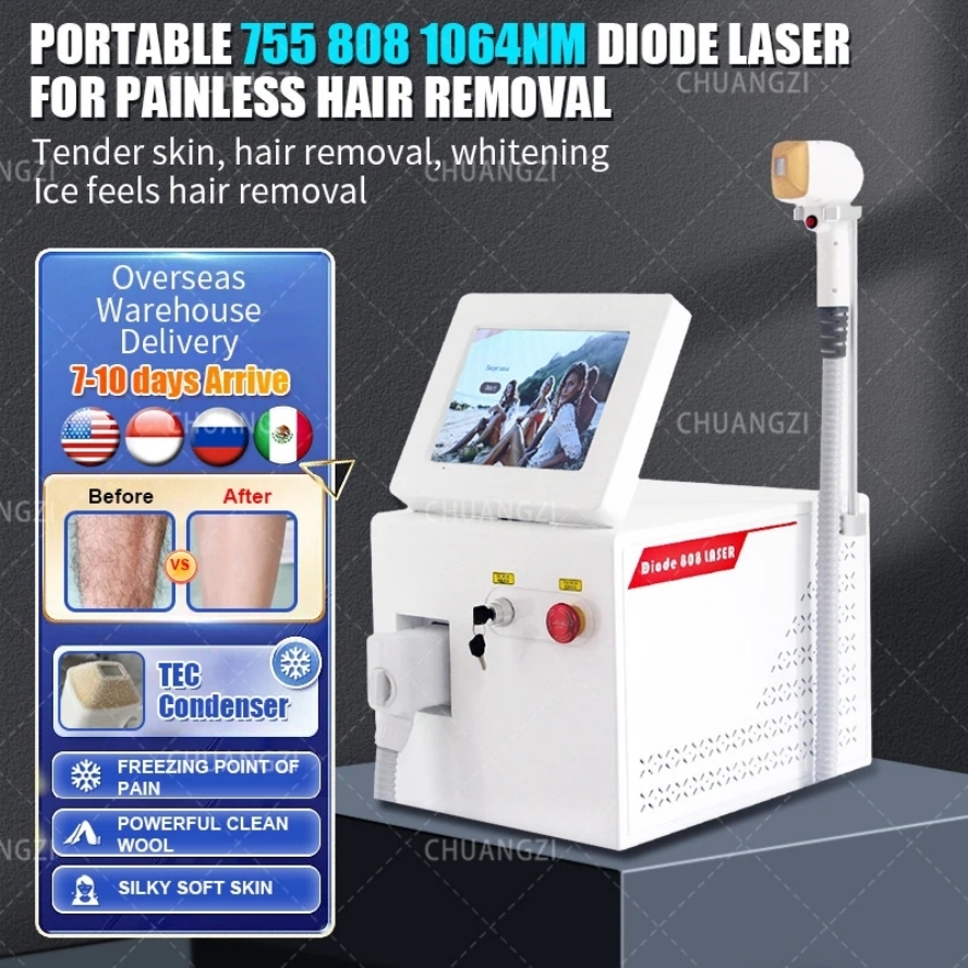 

IN NEW 2000W Diode RF Laser 755 808 1064nm Painless Permanent Skin Rejuvenation Hair Removal 808nm Best Hair Removal Results