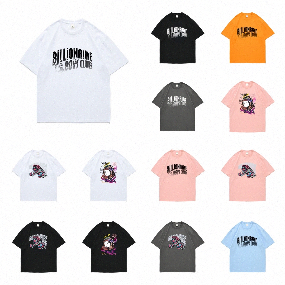 

Designer Mens t shirt womens top shirts Letter billionaire boys club print Short sleeve High Quality Summer Loose Oversize Men Women short tee size S- k8ny#, Gray