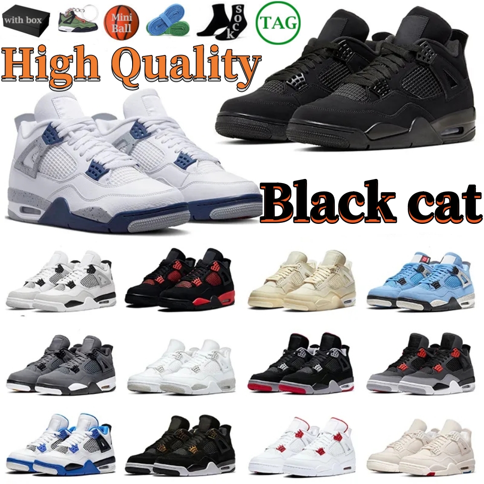 

4 Basketball Shoes Men Women 4s Military Black Cat Sail University Blue Infrared Pure Money Neon Motorsports White Oreo Stage Haze Mens Sports shoes Trainer sneakers, 13