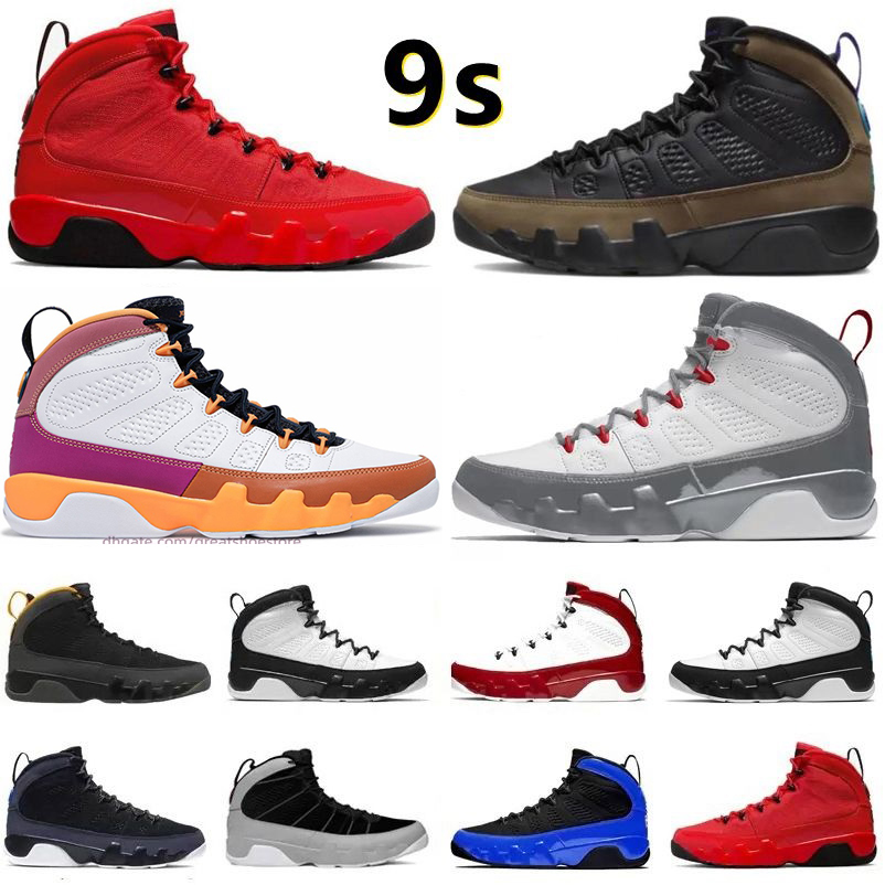 

Jumpman 9 IX 9S Men Women Basketball Shoes Bred University Gold Blue Gym Chile Red UNC Cool Particle Grey Racer Blue Statue Anthracite Sports Sneakers Trainers, Stock