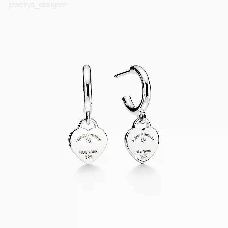 

Designer Earring T-heart charm earrings love stud earrings 925 silver sterlling jewelry desinger women valentine's day party gift original luxury brand