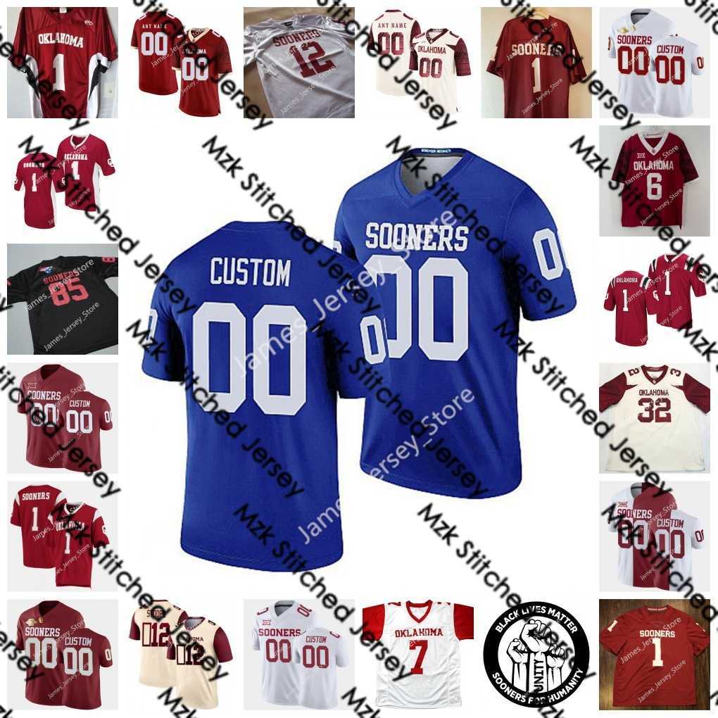 

NCAA Oklahoma OU College Stitched football Jersey Theo Wease 12 Drake Stoops 32 Delarrin Turner-Yell 29 Rhamondre Stevenson 24 Brian Asamoah 5 T.J. Pledger Nik Bonitto