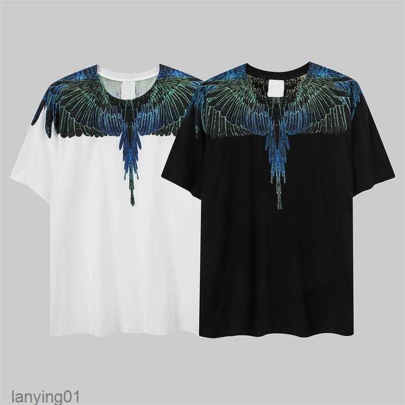 

Men' T-shirts European and American Tide Br Mb Color Lightning Wings Short Sleeve Men Women with the Same Couple Outfit Loose Halfpd3m