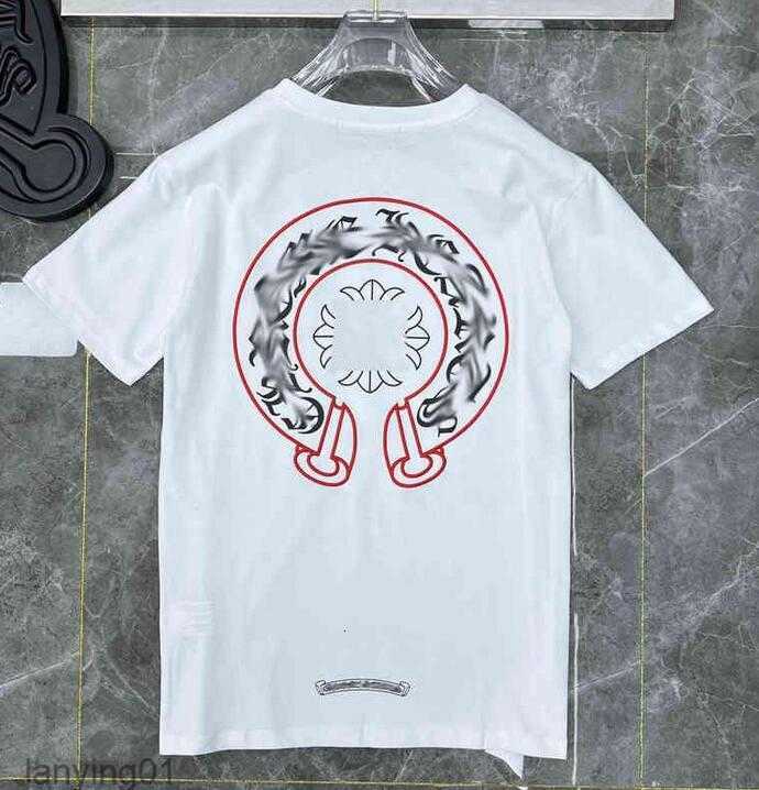 

Fashion Women Classic t Shirts Brand Top T-shirts Ch White Short Sweater Casual Embossed Letter Horseshoe Sanskrit Cross Pattern Designers Tees Mens T-shirtsry77