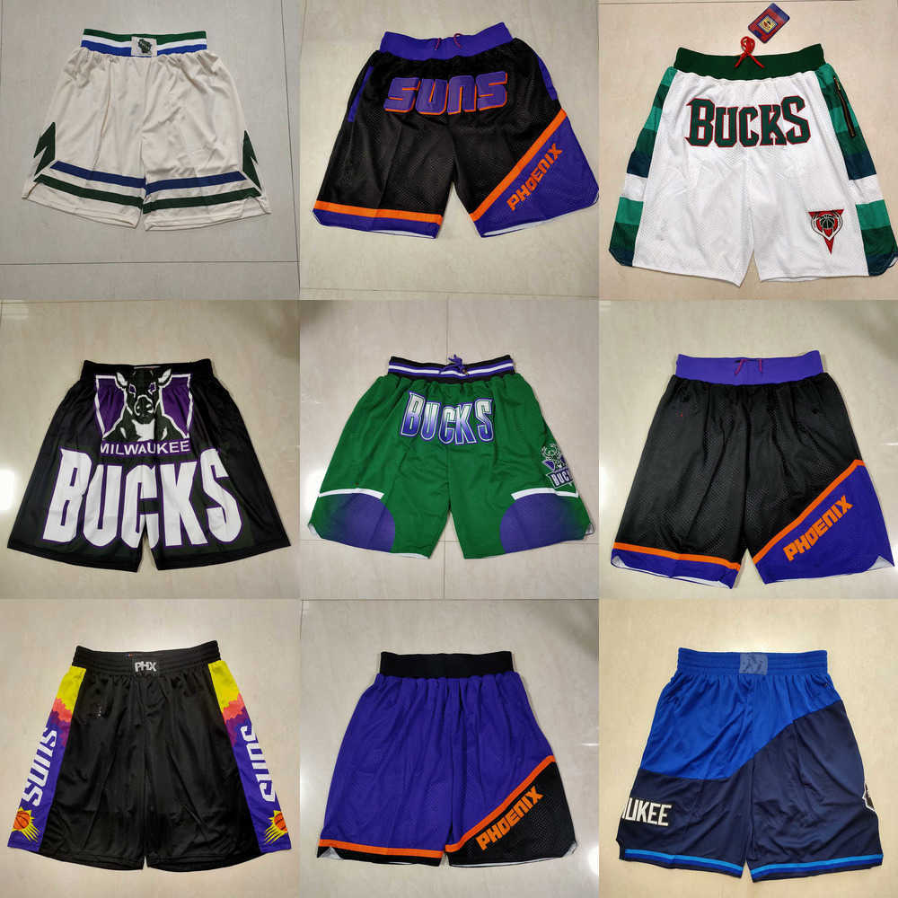 

Phoenix''Suns''men Milwaukee''Bucks''men Throwback Basketball Shorts pocket, Color