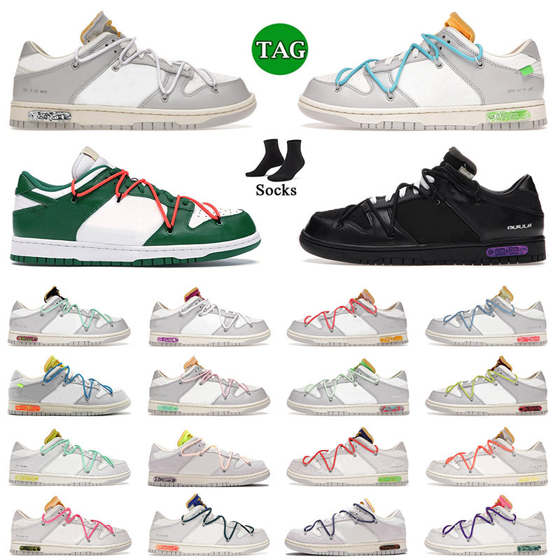 

2023 luxury OW Men Women Running Shoes Sports Lot 01 50 The Offs Whites Low Skate University Blue green red Fragment Skate Platform Panda Trainers Sneaker 36-45, Lot 12