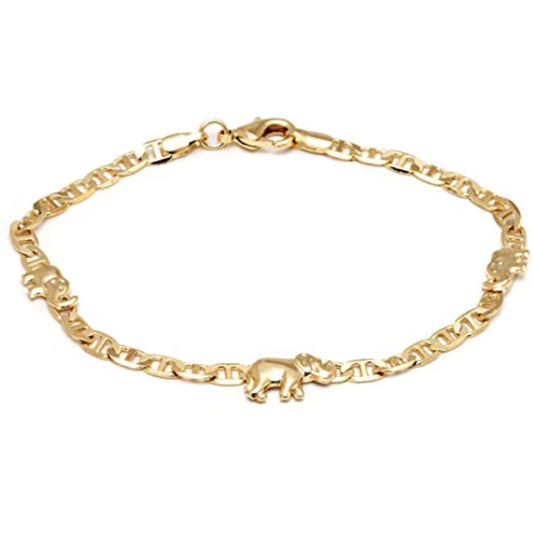 

Anklets Cross border European and American popular foot chains, elephant Japanese character chains, three small elephant jewelry