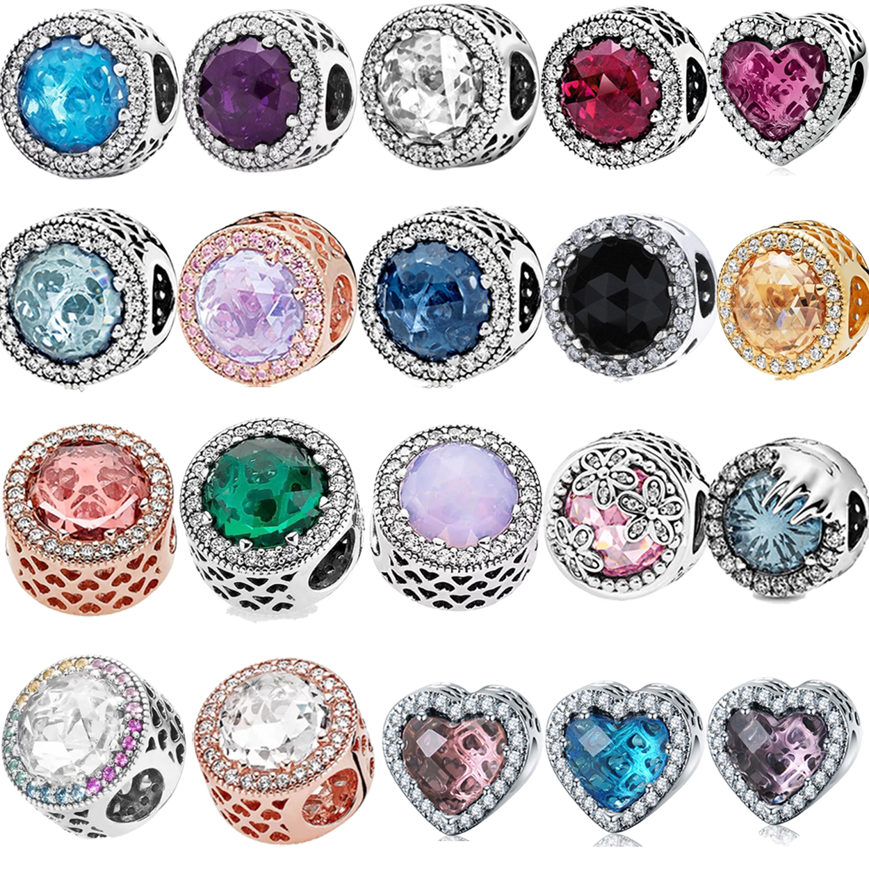 

925 silver Fit Pandora Original charms DIY Pendant women Bracelets beads Sparkling Pave Crystal Series Beaded