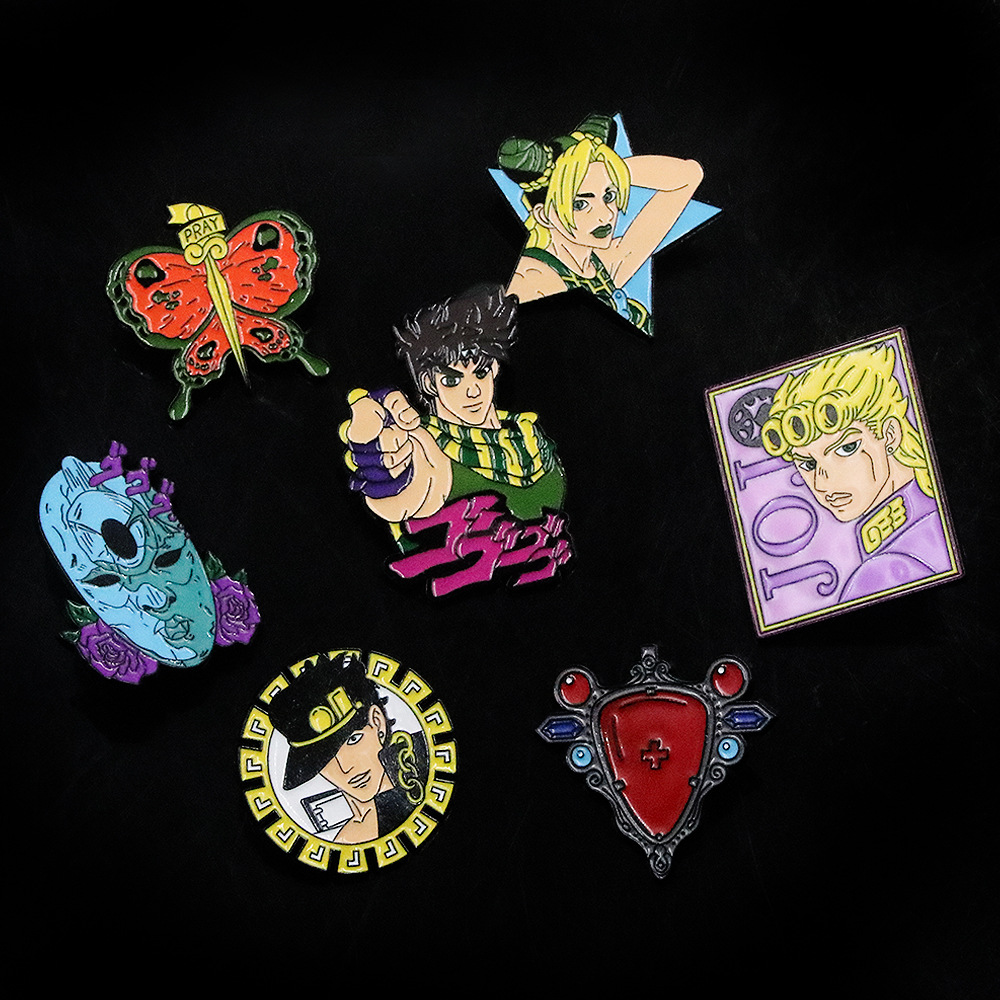 

JoJo's Bizarre Adventure characters pin Cute Anime Movies Games Hard Enamel Pins Collect Metal Cartoon Brooch Backpack Hat Bag Collar Lapel Badges, Color #1