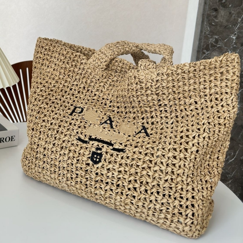 

2023 New Designer Tote Bag Fashion Stripe Contrast Grass Woven Bag Large Woven Handheld Shopping Bag Beach Bag 202332, Black