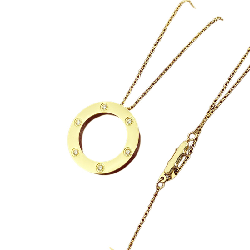 Luxury Designer Diamond Screw Love For Men Cool Aesthetic Double Hoop Cjeweler Chains Mens Woman Pendant Necklaces Ladies Jewelry Gold Necklace 271