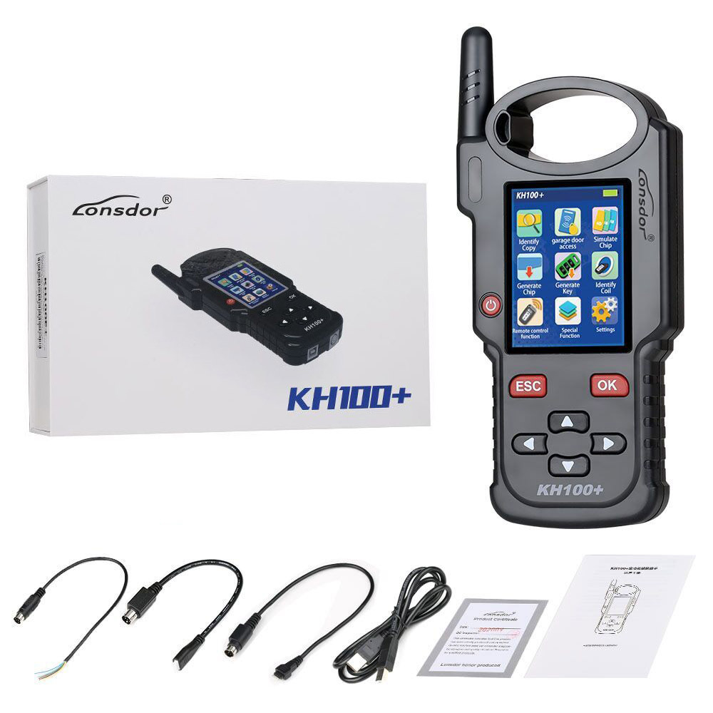 Programmeur de clé Automobile LONSDOR KH100 + dernier dispositif de programmeur de clé à distance portable