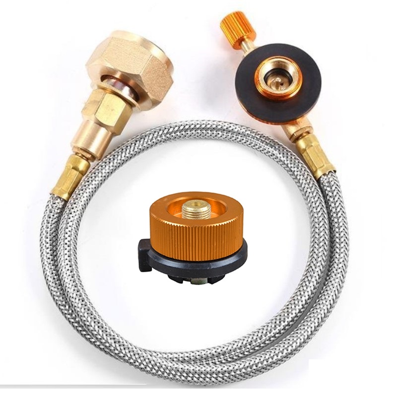 

Stoves Camping Outdoor Camping Gas Stove Propane Refill Adapter Burner LPG Flat Cylinder tank Coupler Container Adapter Save Durable Metal Tube