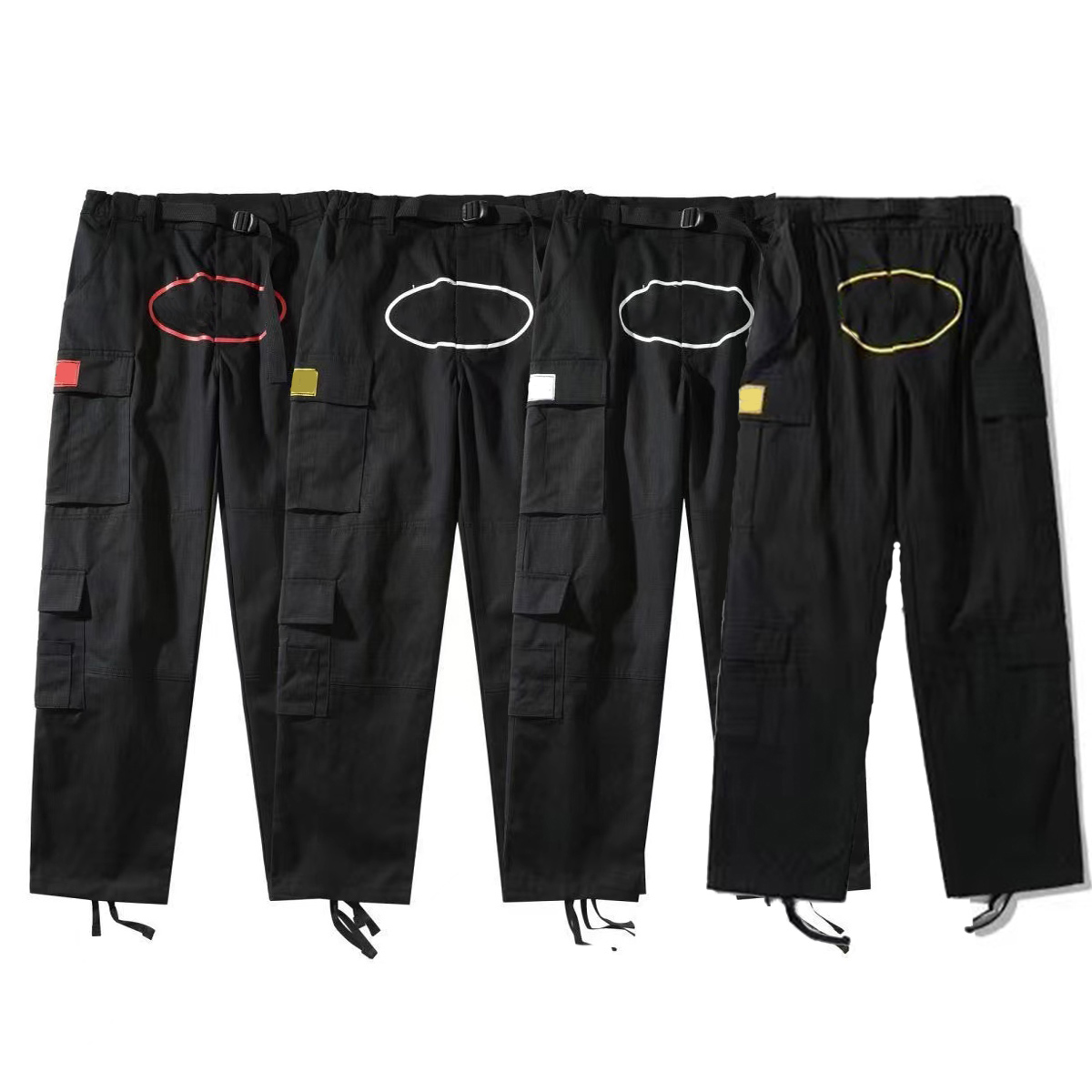 

mens cargo pant man designer cargos pants fashion sweatpant trousers work trouser high street hip hop casual multi-pockets Oversized loose straight overalls jogger, Gold
