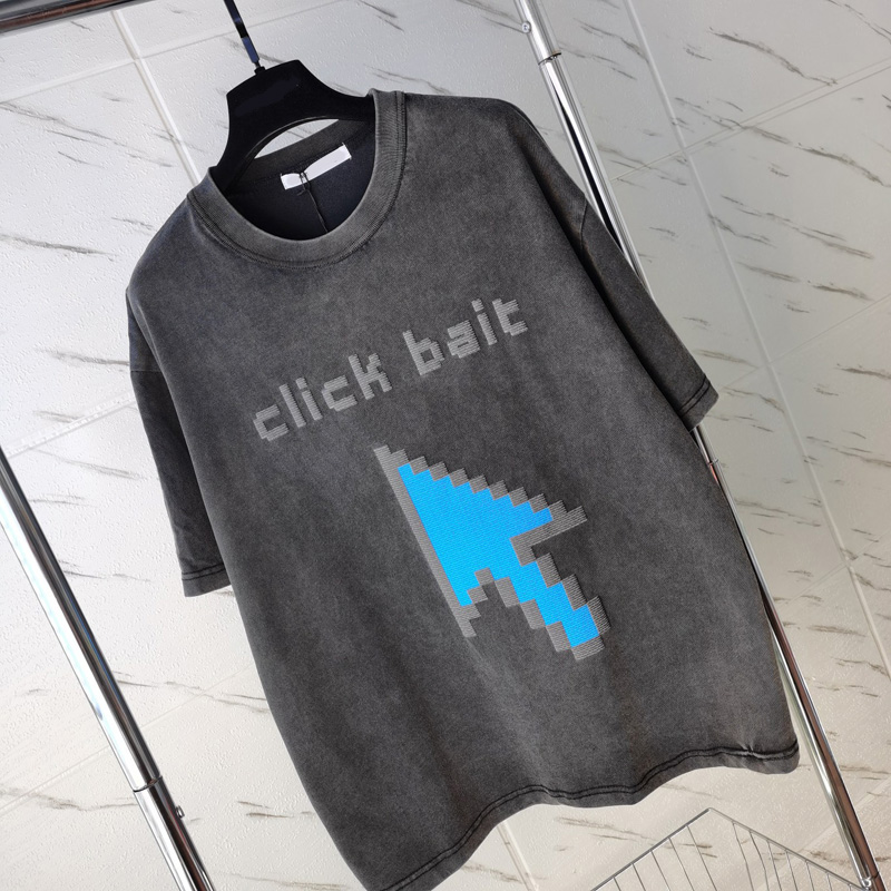 

23ss Summer Washed Cotton Tee Premium Puff Print T shirt High Street Short Sleeve Men Fashion Unisex Tshirts, Gray