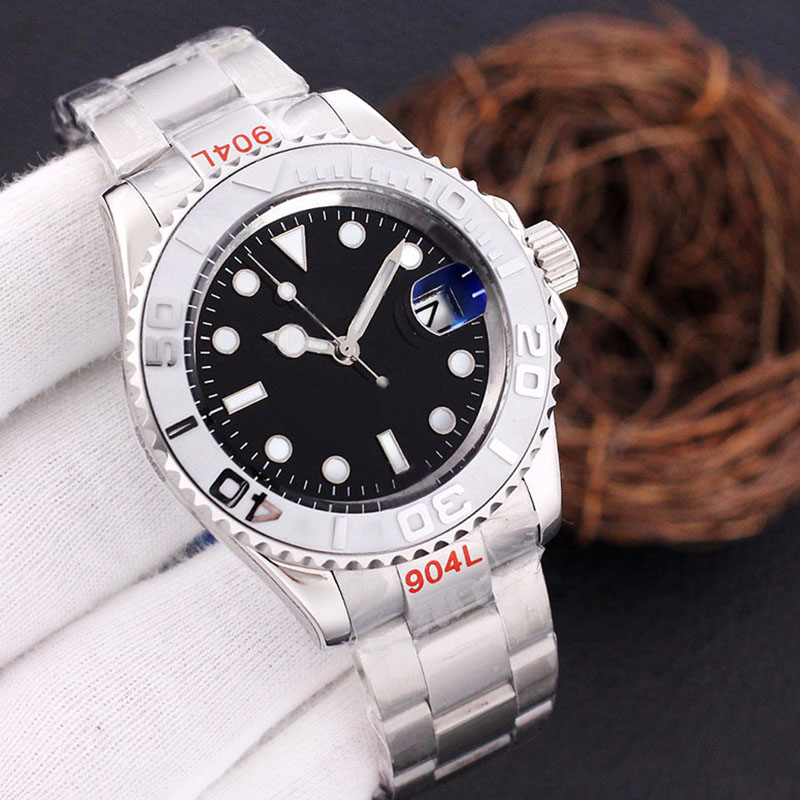 

DHgate mens watches designer 40mm automatic watch date 904L stainless steel sapphire mirror Montre De Luxe Gold yacht watches oyster watches for men root beer master, Yt06