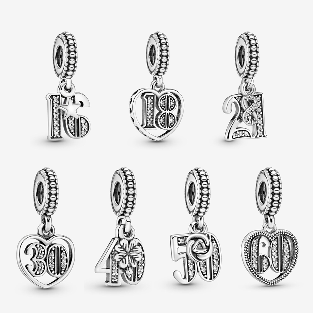 

925 Sterling Silver Charm Beads Original Celebration Pendant Charm Pandora Bracelet Necklace Female Jewelry Fashion Accessories Free Wholesale Freight