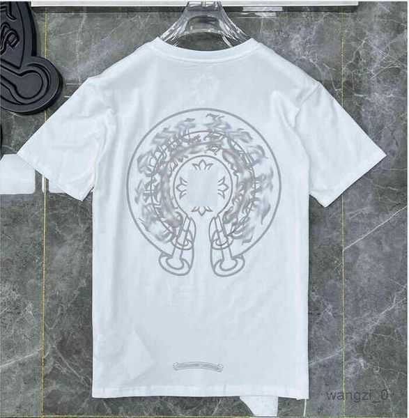 

Men's T-shirts Fashion Mens Graffiti Brand Top Ch White Short Sweater Casual Embossed Letter Horseshoe Sanskrit Cross Pattern Designers Tees Unisex 8 9HN5, 20