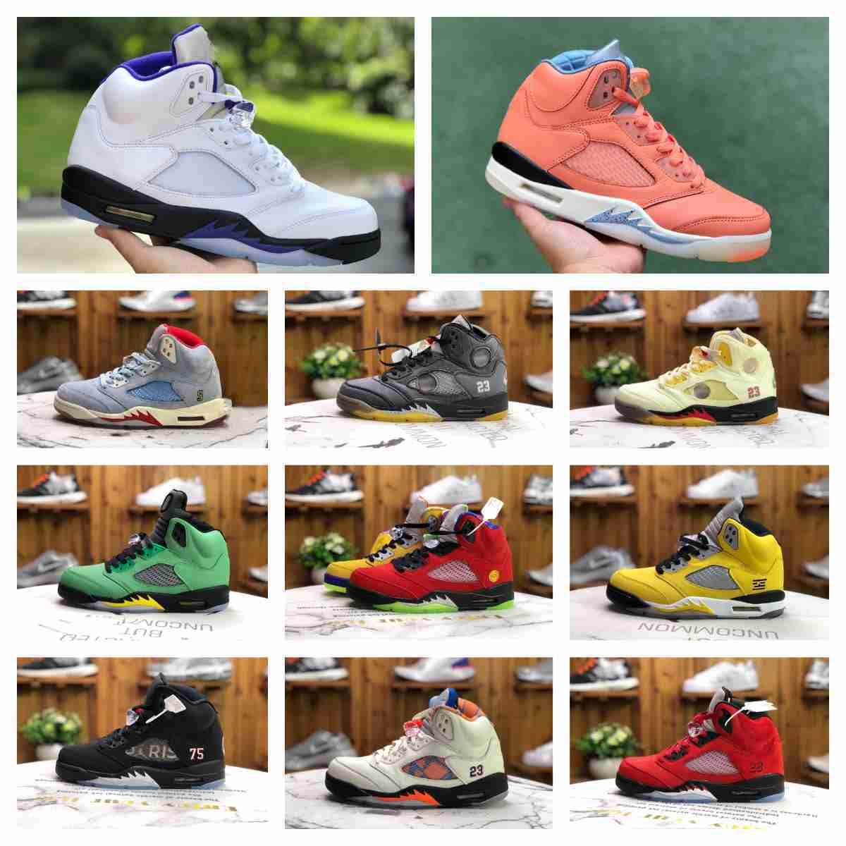 

Sandals Basketball Shoes Men Aqua UNC 5s Jumpman 5 Retro Green Bean Dark Concord Racer Blue Raging Bull Red Suede Jade Horizon Sail What The Easter Mens Sport Sneakers, Ask the seller about some sizes