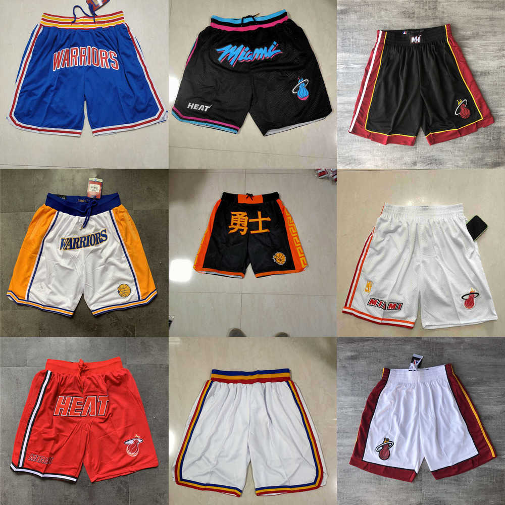 

Golden State''Warriors''men Miami''Heat''men Throwback Basketball Shorts pocket, Color