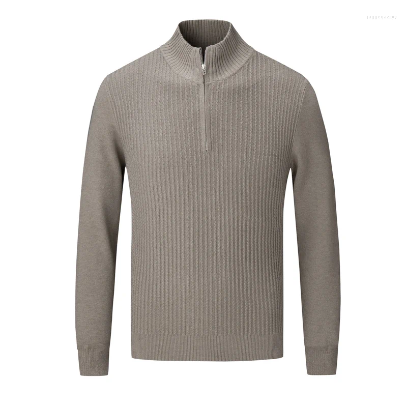 Mens Sweaters Half Zipper Knitted 2023 Autumn Winter Men Fashion England Style Business Casual Classic Vintage Sweater