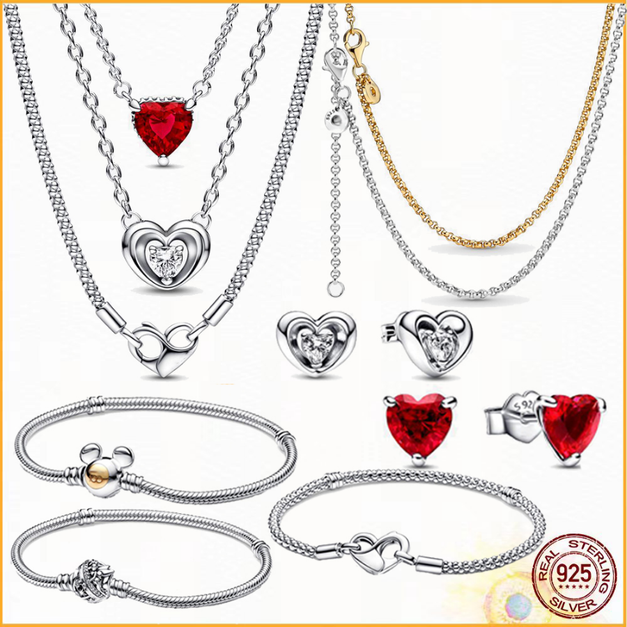 

925 Sterling Silver Pandora Bracelet Necklace Pendant Is Suitable for Women's Exquisite Jewelry Gifts