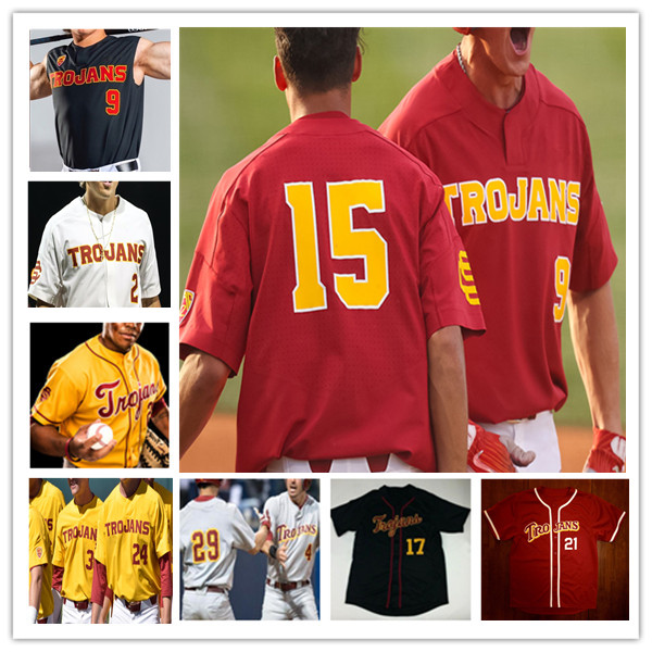 

Custom USC Trojans College Baseball Jersey Connor Clift Tyler Stromsborg Blake Sodersten Josh Blum Caden Connolly Austin Overn Cole Gabrielson Ethan Hedges Lopez, Men white