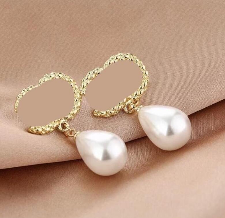 

Fashion Stud Women Pearl pendant Earrings 925 Silver Famous Letters Crystal Rhinestone Earring Studs Designer brand Earring for Women Wedding Jewelry