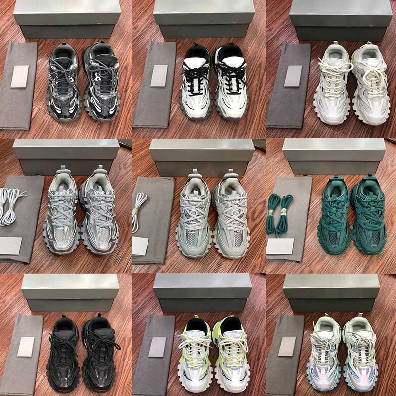 

Designer casual shoes track 3 3.0 shoes sneakers for men and women Triple black white pink blue orange yellow green Tess Paris sports casual shoes, Beige