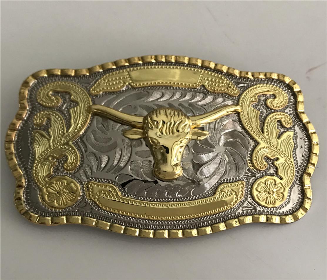 1 pièces Cool argent or taureau Western Cowboy boucle de ceinture pour hommes Hebillas Cinturon jean tête de ceinture
