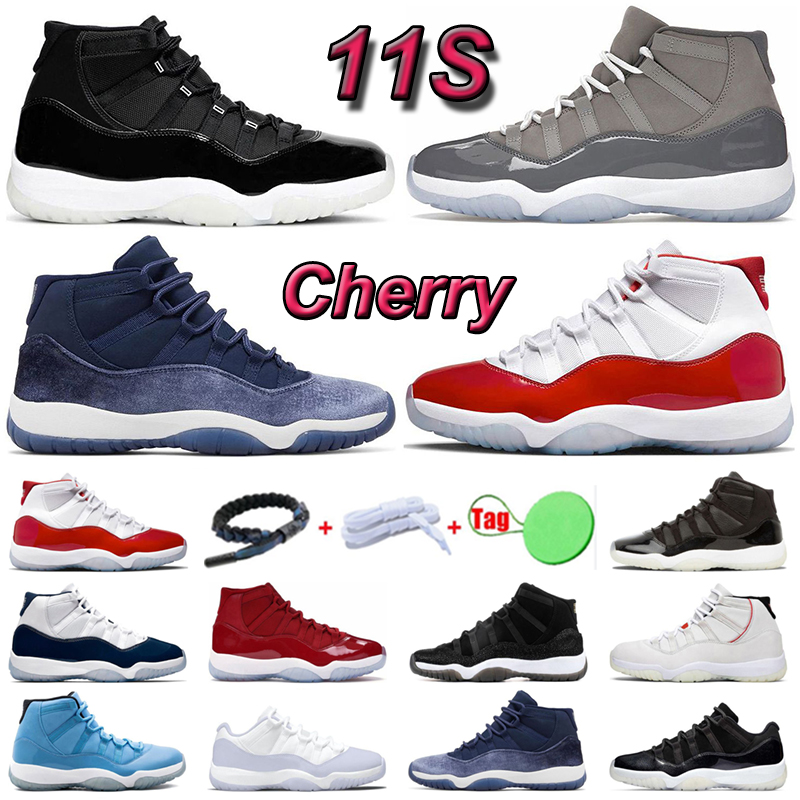 

11 Basketball Shoes Men Women 11s Cherry Cool Grey Midnight Navy 25th Anniversary Concord Bred Cement Grey Trainers Sneakers 36-47, #4