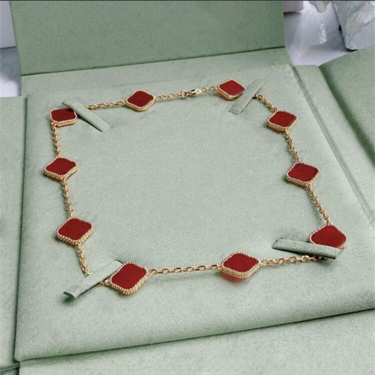 

designer bracelets 100 Silver Fashion Classic Lucky Clover Necklace ten motif necklaces Cleef flower pendants 18k gold set Bracelet Ladies Girls Valentines Engage