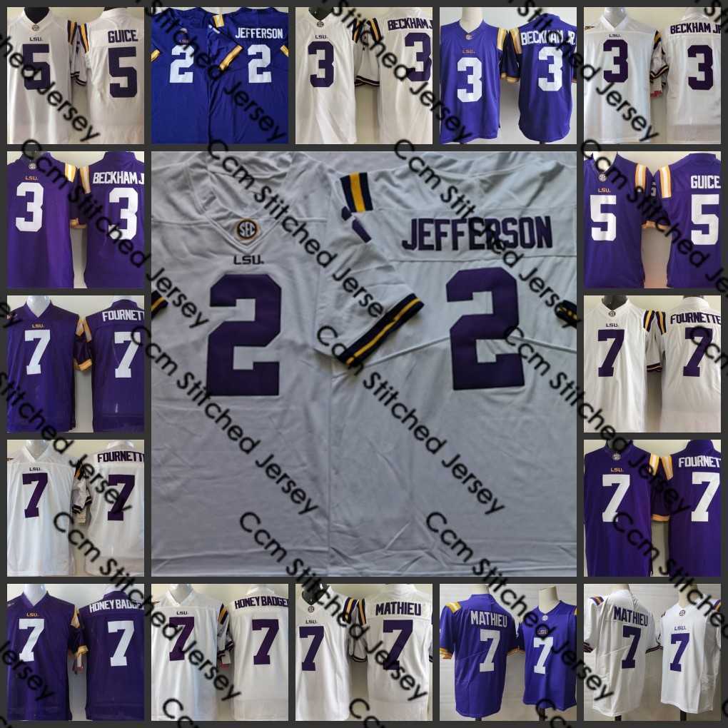 

2 Justin Jefferson Jersey 3 Odell Beckham Jr 5 Derrius Guice Jerseys 7 Leonard Fournette 7 Tyrann Mathieu 2022 NCAA LSU Tigers Football Jersey Stitched College, 3 odell beckham jr white jersey