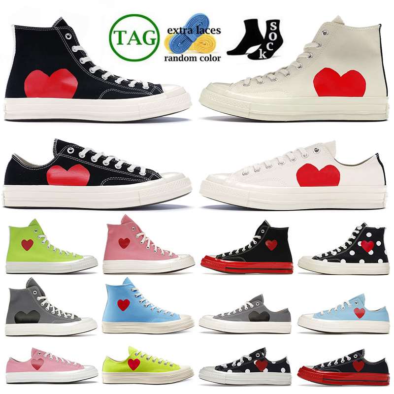 

comme des garcons canvas shoes for mens womens black white high low grey pink blue polka dot green red midsole athletic tennis trainers sneakers outdoor, 7 play grey high