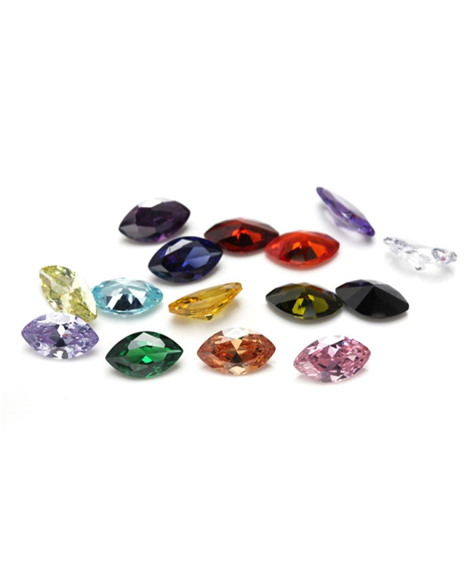 

Fashion loose 30 PCS bag 714 mm mix color Faceted Marquise Cut Shape 5A Loose Cubic zirconia gemstone beads for jewelry diy1219921