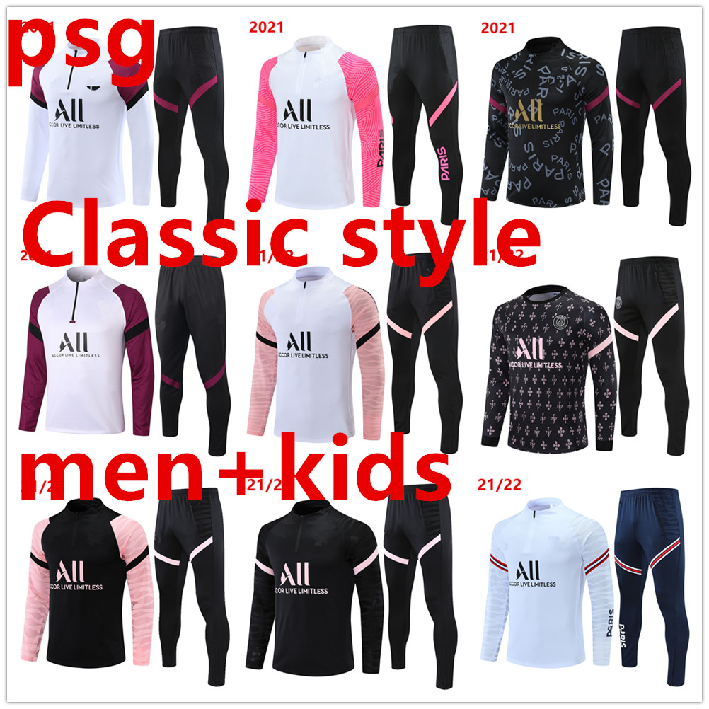 

2022 2023 PSGs MBAPPE Soccer Jersey Tracksuit 21 22 23 Classic Style adult kids football Long sleeves Survetement paris training sets, 10 psgs