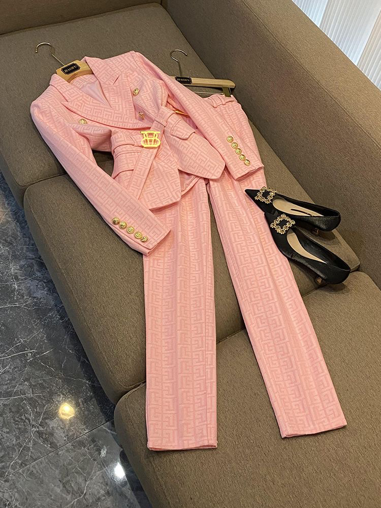 CH11 occasion HIGH STREET Runway Autumn And Winter New European High-end Commuter Suits Advanced Jacquard Fabric Professional Suits