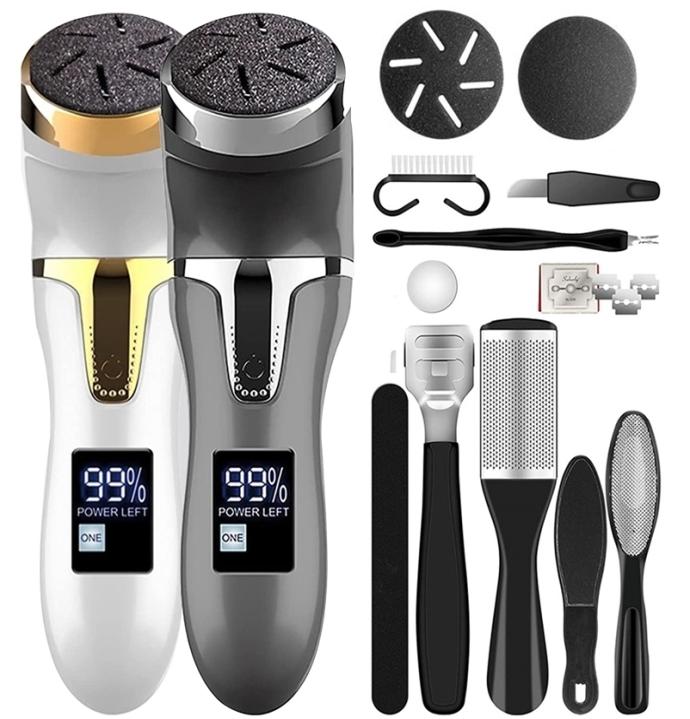 Rechargeable Electric Foot Rasp Pedicure Sander IPX7 Waterproof 3 Grinding Heads to Eliminate Feet Dead Skin 220110-image-1106157627